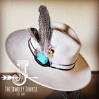 Blue Turquoise and Spotted Feather