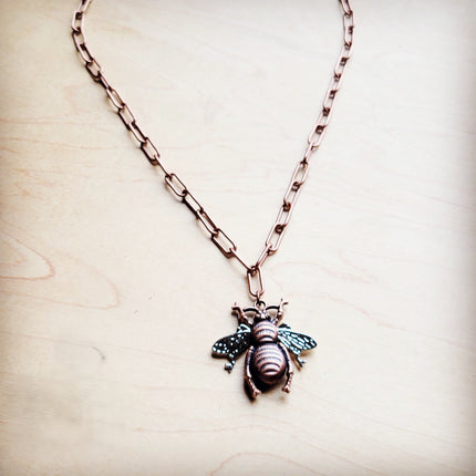 **Antique Layering Necklace w/ Bumble Bee Pendant 258tt