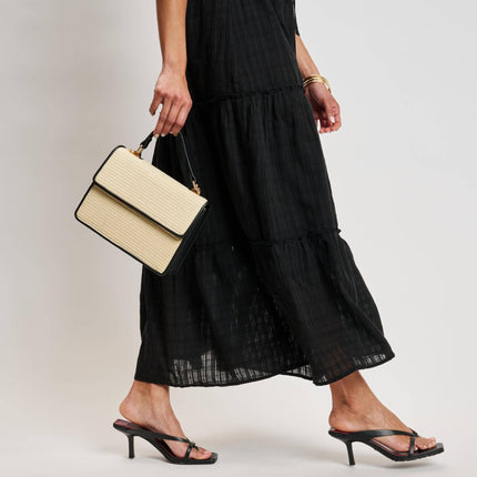 Beige Black Crossbody Handbag