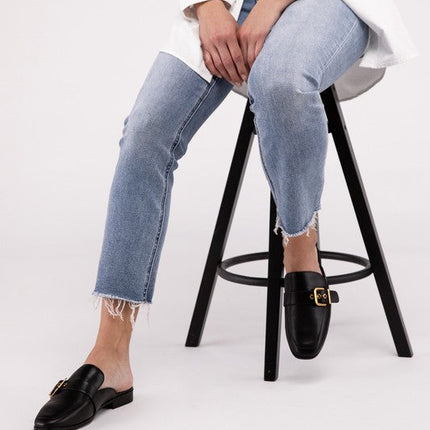 Chantal-S Buckle Backless Slides Loafer Shoes