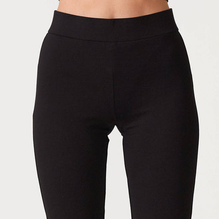 Lovestitch Solid Ponte Flared Legging: Black