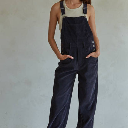 Black Corduroy Overalls