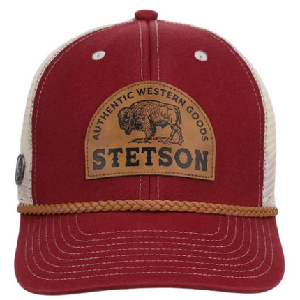 Stetson Leather Patch (Red) - Trucker Cap