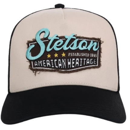 Stetson Frayed Patch (Cream/Black) - Trucker Cap