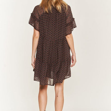 Floral print v-neck mini dress