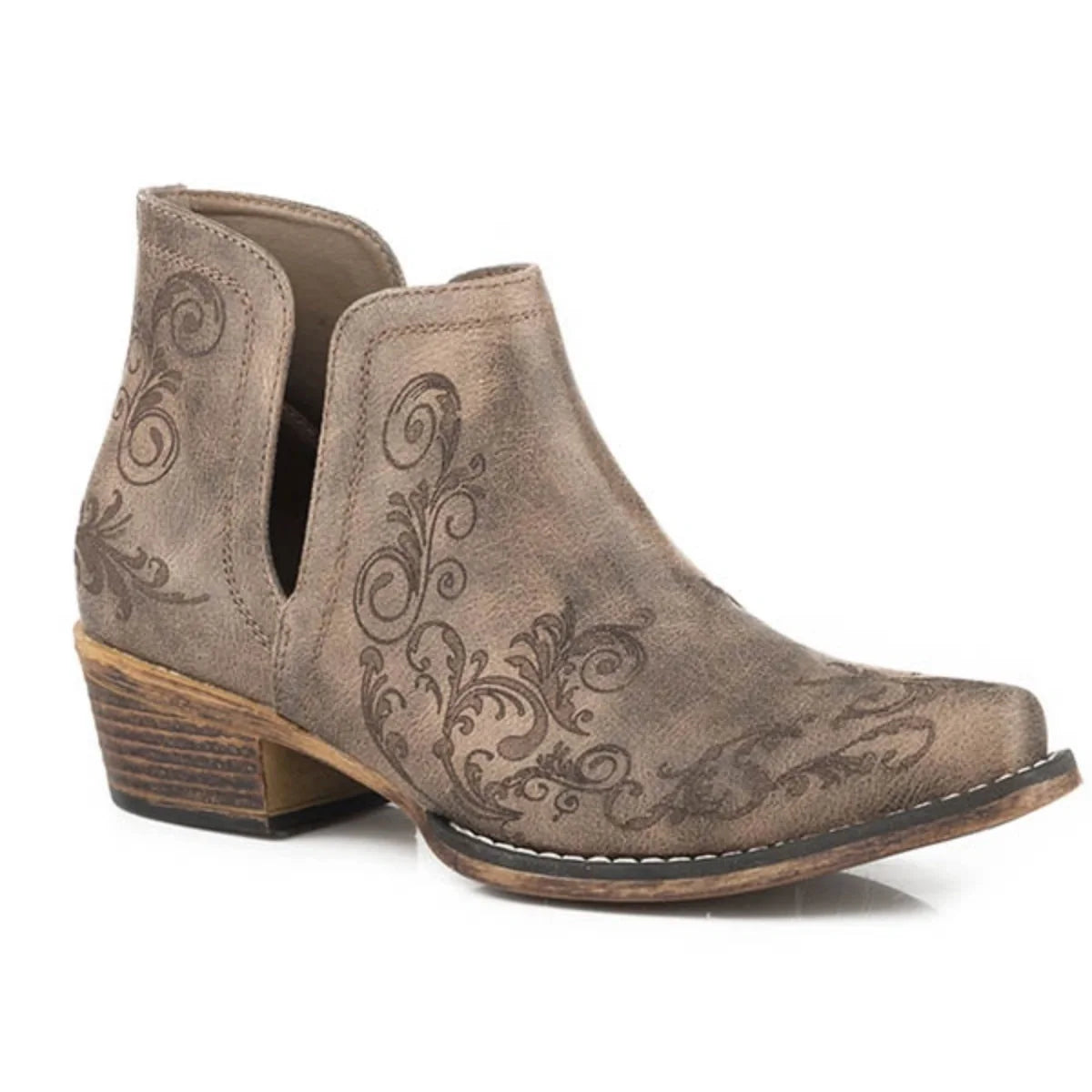 Roper Ava Laser (Brown) - Women's Cowgirl Boot