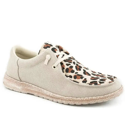 Roper Hang Loose (Tan W/ Leopard) - Women's Shoe