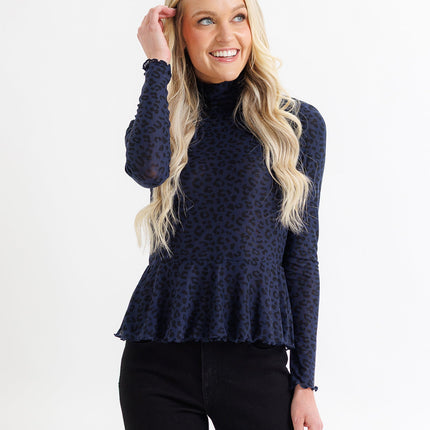 Peplum Turtleneck Top