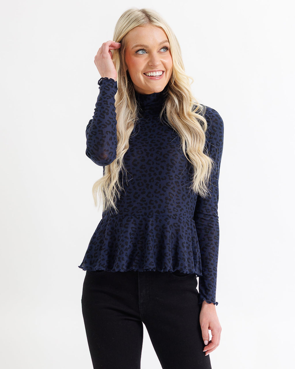 Peplum Turtleneck Top