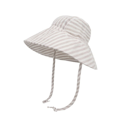 Wide Brim Kids Linen Sun Hat – Breathable UV Protection Toddler Bucket Hat - Baileys