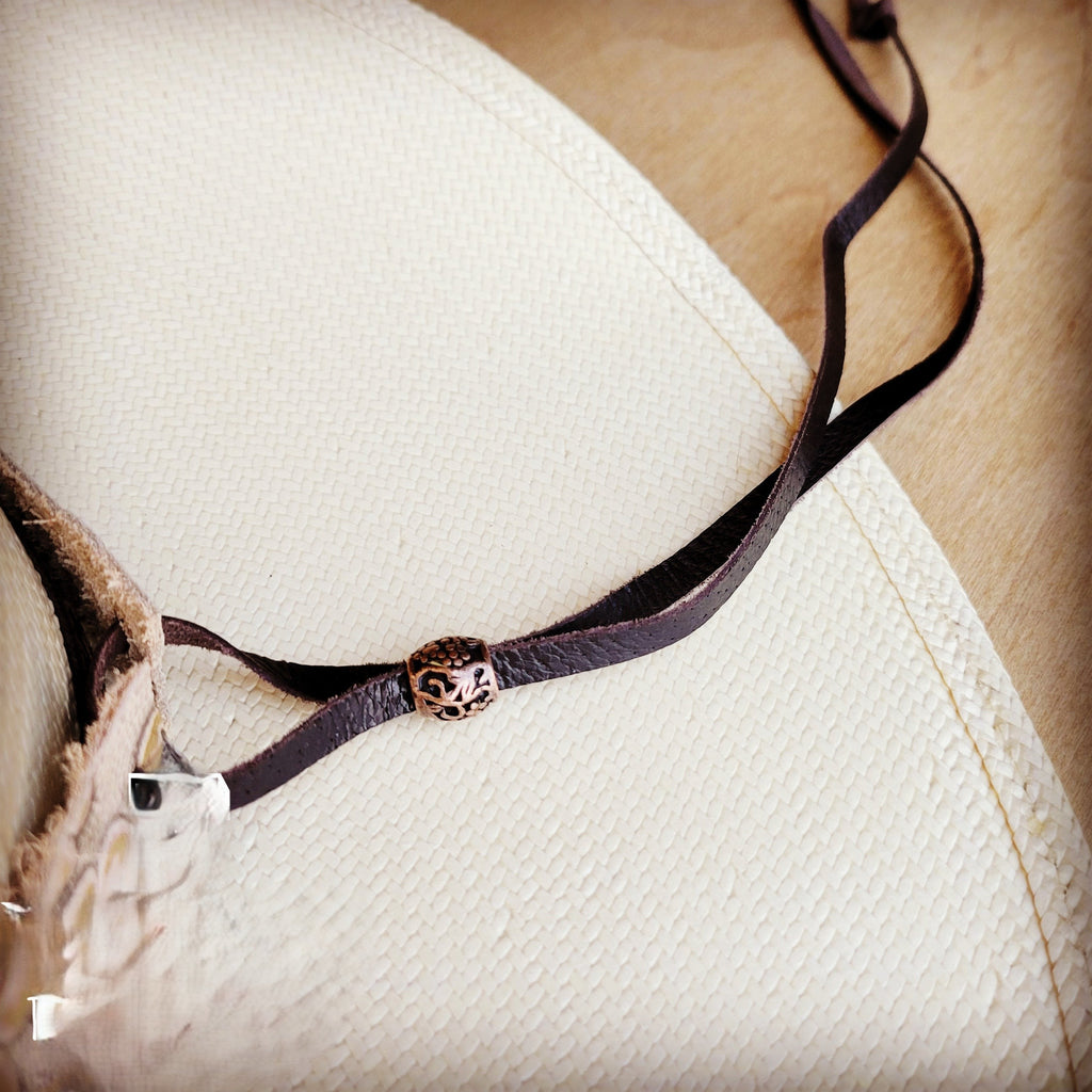 Blue Navajo Western Leather Band w/ Choice of Boho Hat 984x