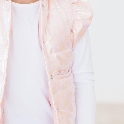 Light Pink Checker Puffer Vest