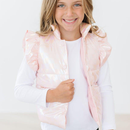 Light Pink Checker Puffer Vest