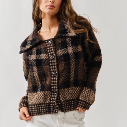 Plaid Button Up Sweater