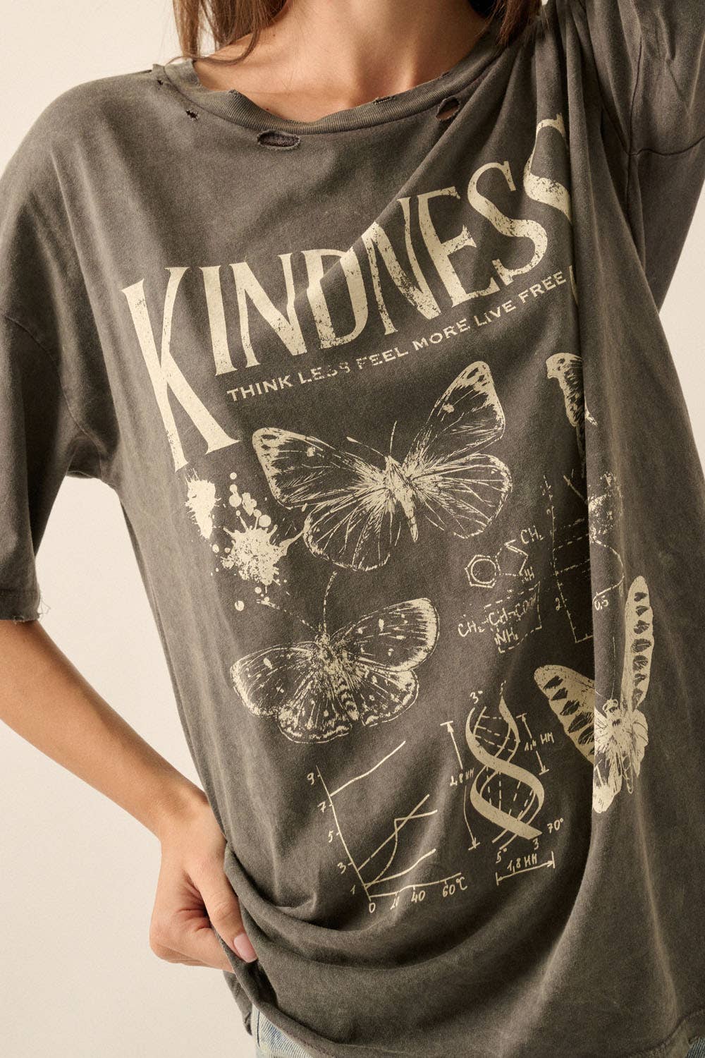 Kindness Butterfly Mineral Wash Graphic Tee