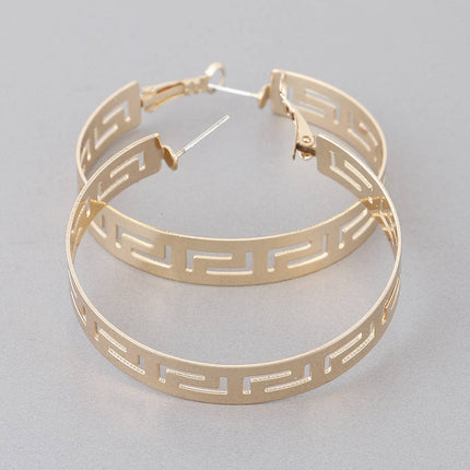 Small Aztec Pattern Hoop Earrings