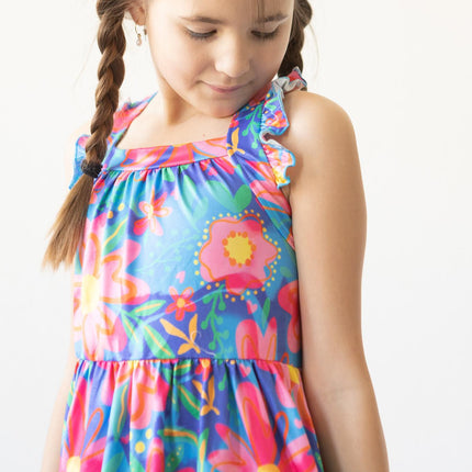 Springing Around Ruffle Cross Back Dress