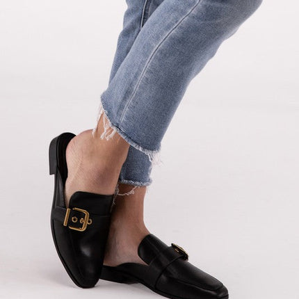 Chantal-S Buckle Backless Slides Loafer Shoes