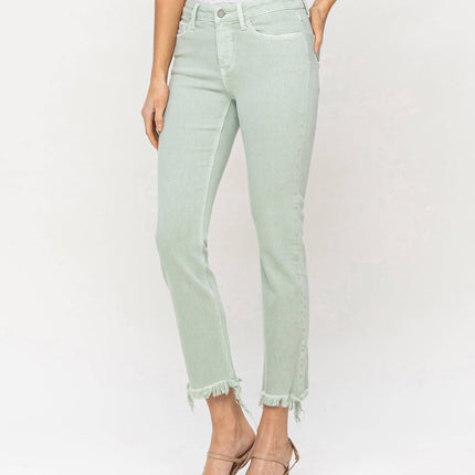 Mid Rise Crop Straight Jean  Veret