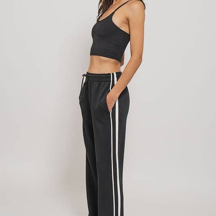 Striped Drawstring Relaxed Sweatpants