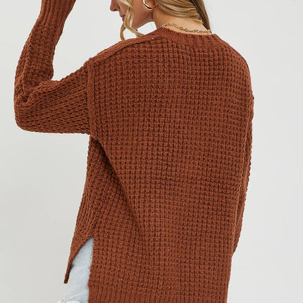 Ivory Waffle Knit Sweater