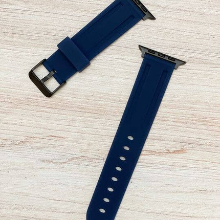 Men’s Solid Sport Silicone Smart Watch Band - 42/44: Black