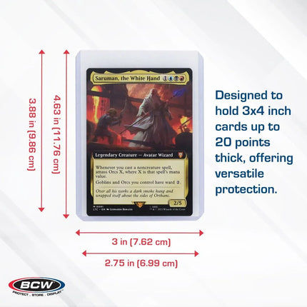 BCW 3x4 Topload Card Holder -  Premium 25 ct