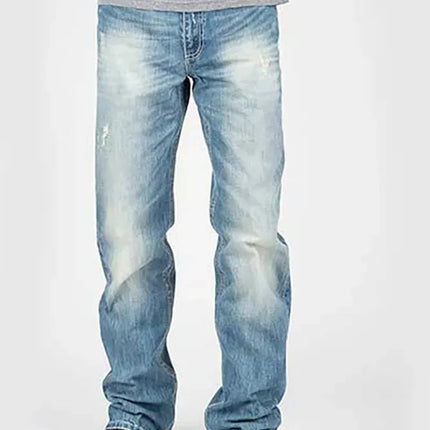 Tin Haul Regular Joe with Grey Diamond Stitch (Light Wash) - Men's Bootcut Jeans (Closeout)