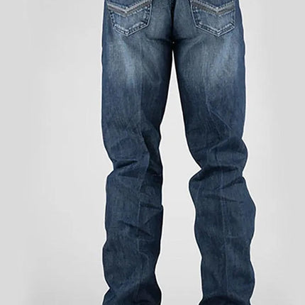 Tin Haul Regular Joe with Grey V Stitch (Dark Wash) - Men's Bootcut Jeans