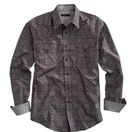 Tin Haul Arrow Points Print Long Sleeve (Grey) - Men's Western Shirt