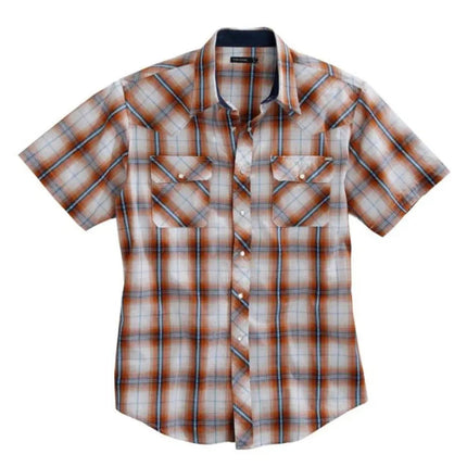 Tin Haul Diamond Dobby Short Sleeve (Orange) - Men's Western Shirt