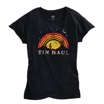 Tin Haul Sunset and Moon (Black) - Women's T-Shirt