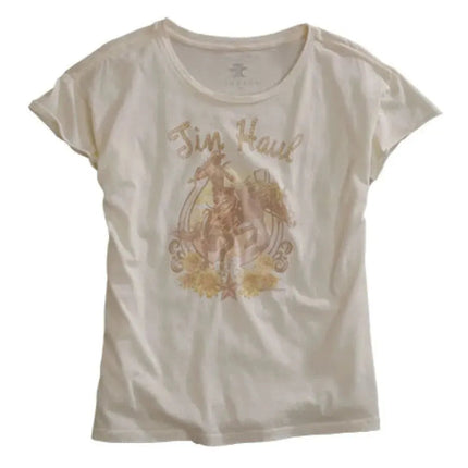 Tin Haul Buckin Cowgirl (White) - Women's T-Shirt