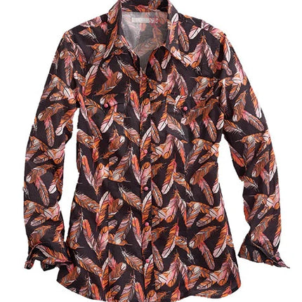 Tin Haul 1272 Feather Print (Black) - Women's Western Shirt
