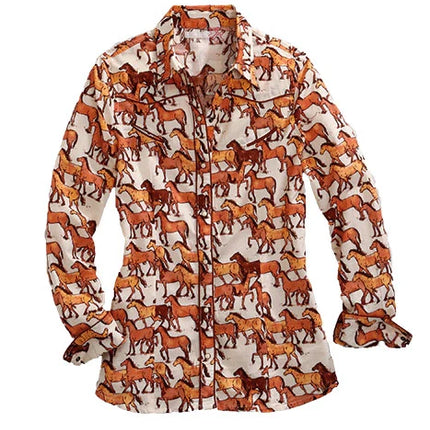Tin Haul 1273 Courses of Horses (Brown) - Women's Western Shirt