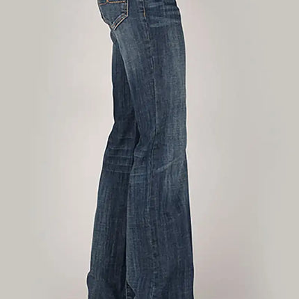 Tin Haul 460 Ella Fit Double Gold Loop Pocket ( Denim Dark Wash ) - Women's Jeans