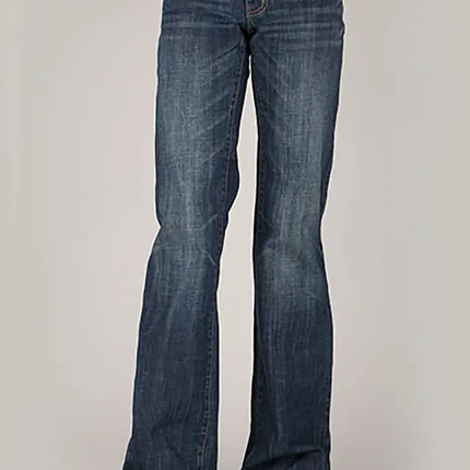 Tin Haul 460 Ella Fit Double Gold Loop Pocket ( Denim Dark Wash ) - Women's Jeans