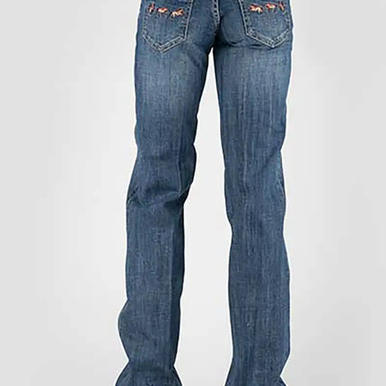 Tin Haul 460 Ella Fit Horse Pocket ( Denim Medium Wash ) - Women's Jeans