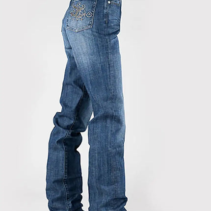 Tin Haul 525 Rachel Fit Horseshoe Pocket ( Denim Medium Wash )- Women's Jeans