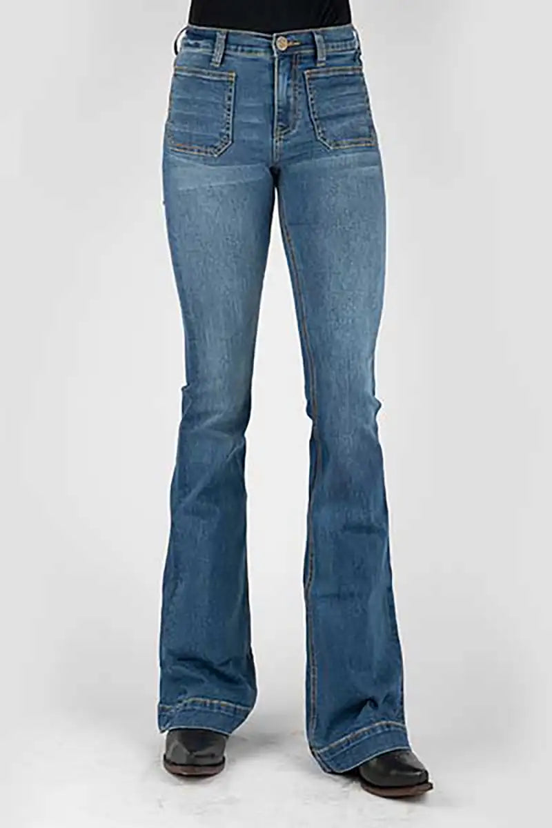 Tin Haul 595 Libby Fit Square Front Pocket ( Denim Medium Wash )- Women's Jeans