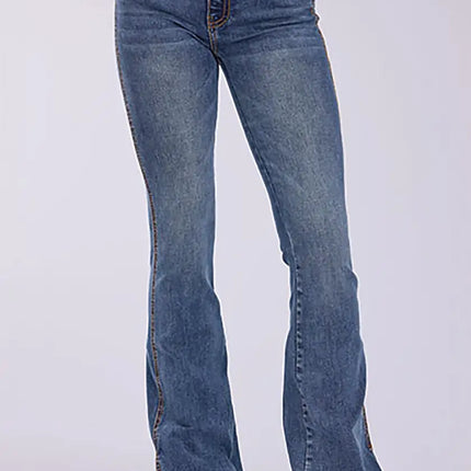 Tin Haul 595 Libby Fit Slit ( Denim Medium Wash )- Women's Jeans