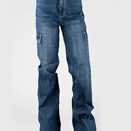 Tin Haul 870 Claire Cargo Wide Leg ( Denim Medium Wash )- Women's Jeans