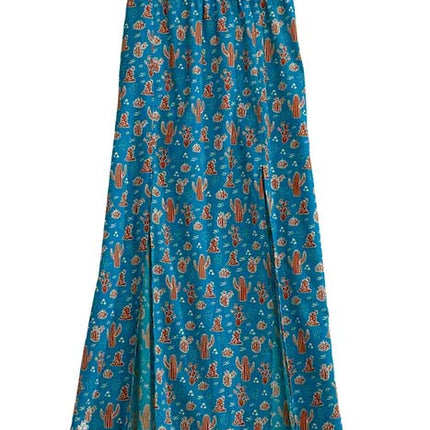 Tin Haul 00331 Cacti Print (Blue) - Women's Maxi Skirt