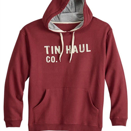 Tin Haul Text Logo (Red) - Men's Hoodie Sweatshirt
