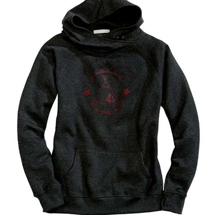Tin Haul Red Teepee Print (Grey) - Women's Hoodie Sweatshirt