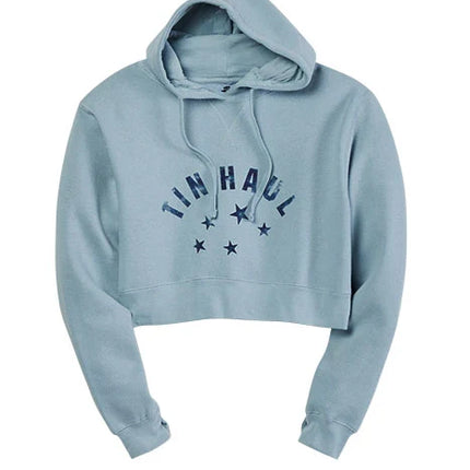 Tin Haul Cropped Stars (Blue) - Women's Hoodie Sweatshirt