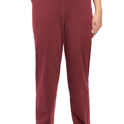 Women's Knit Pull on Pants - Cotton Blend with Flat Front waistband