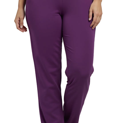 Women's Knit Pull on Pants - Cotton Blend with Flat Front waistband
