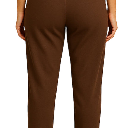 Women's Knit Pull on Pants - Cotton Blend with Flat Front waistband