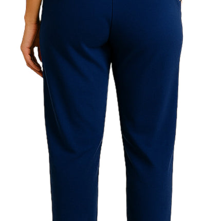 Women's Knit Pull on Pants - Cotton Blend with Flat Front waistband